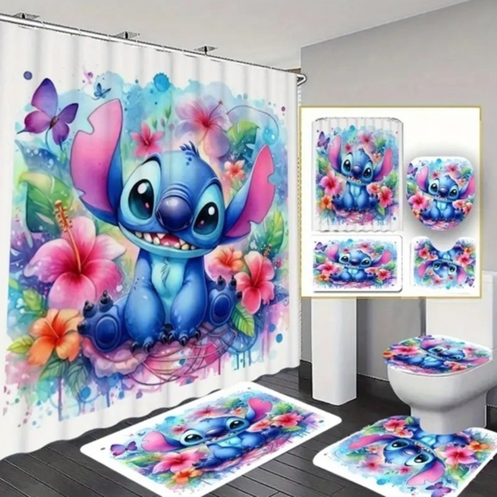 4pc Stitch Bathroom Set NWT